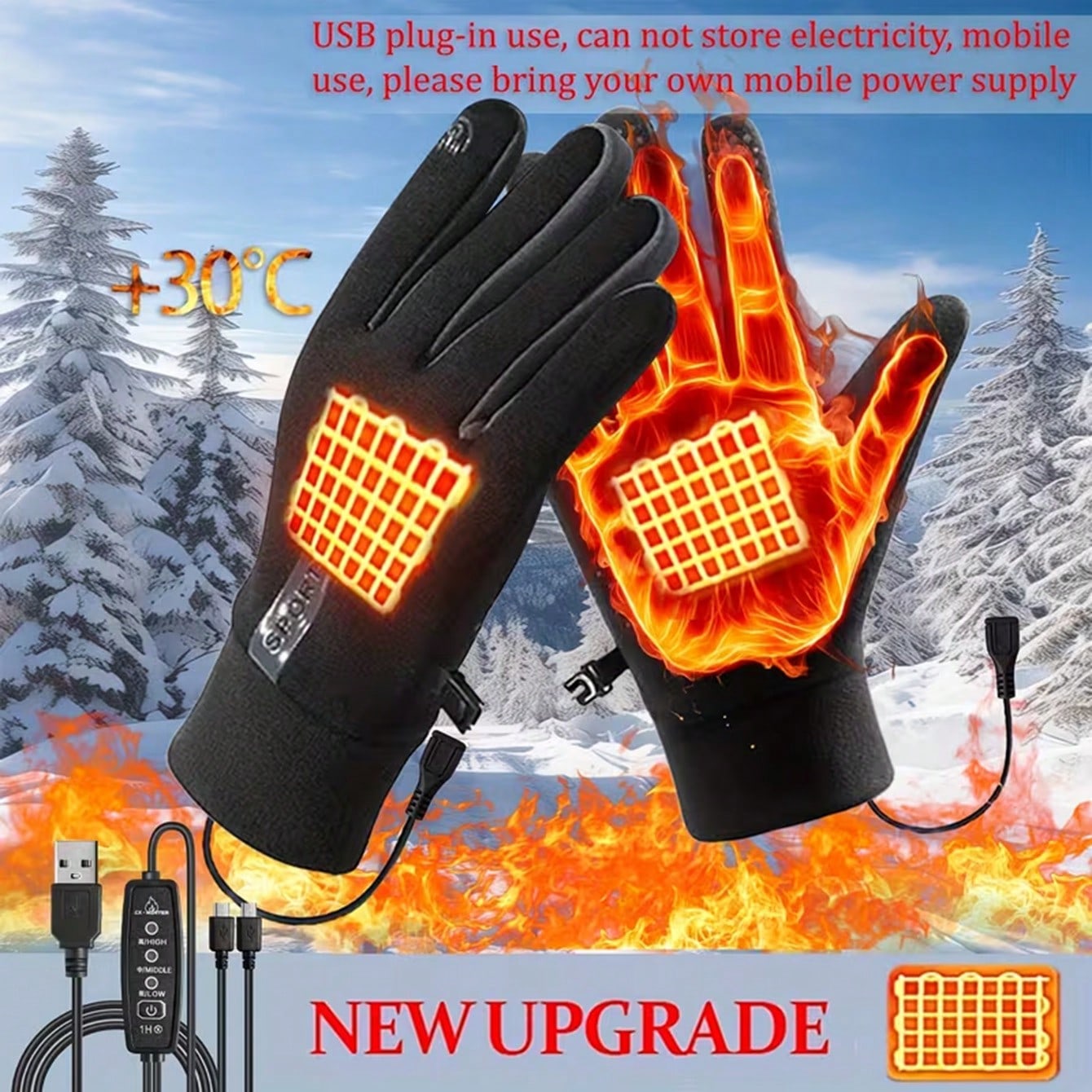 Cycling Commute Essentials - Guantes Calefactables sin Batería | Calentamiento