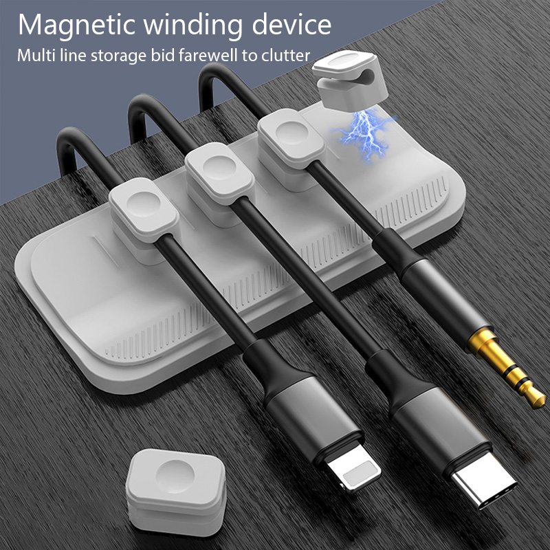 Cable Lock Flexible - Organizador de cables magnético, soporte para